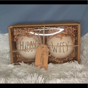 Rae Dunn Ceramic Ornaments Wifey/Hubby